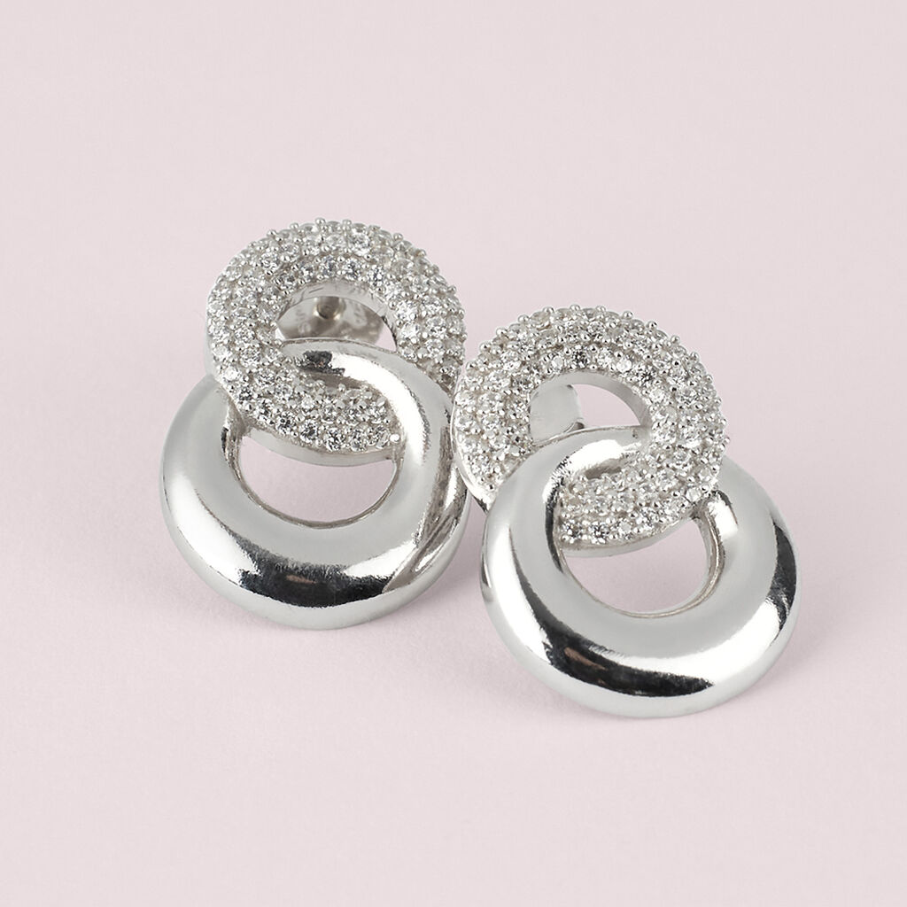 Orecchini Lobo Silver Shine Argento Rodiato Cubic Zirconia