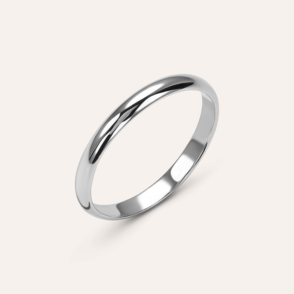 Fede Classica Leggera 2.5 mm Oro Bianco - Anelli con Incisione Unisex | Stroili