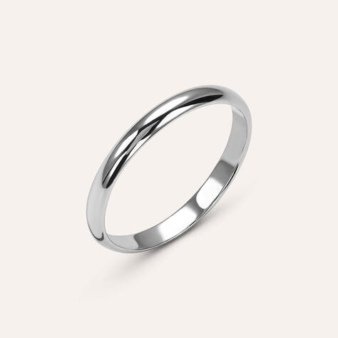 Fede Classica Leggera 2.5 mm Oro Bianco - Anelli con Incisione Unisex | Stroili