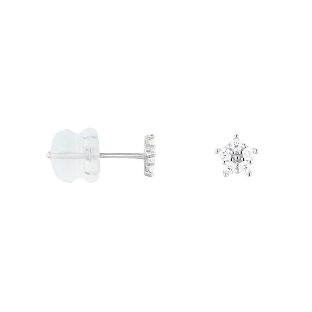 Orecchini Lobo Bon Ton Oro Bianco Cubic Zirconia - Orecchini a Lobo Donna | Stroili
