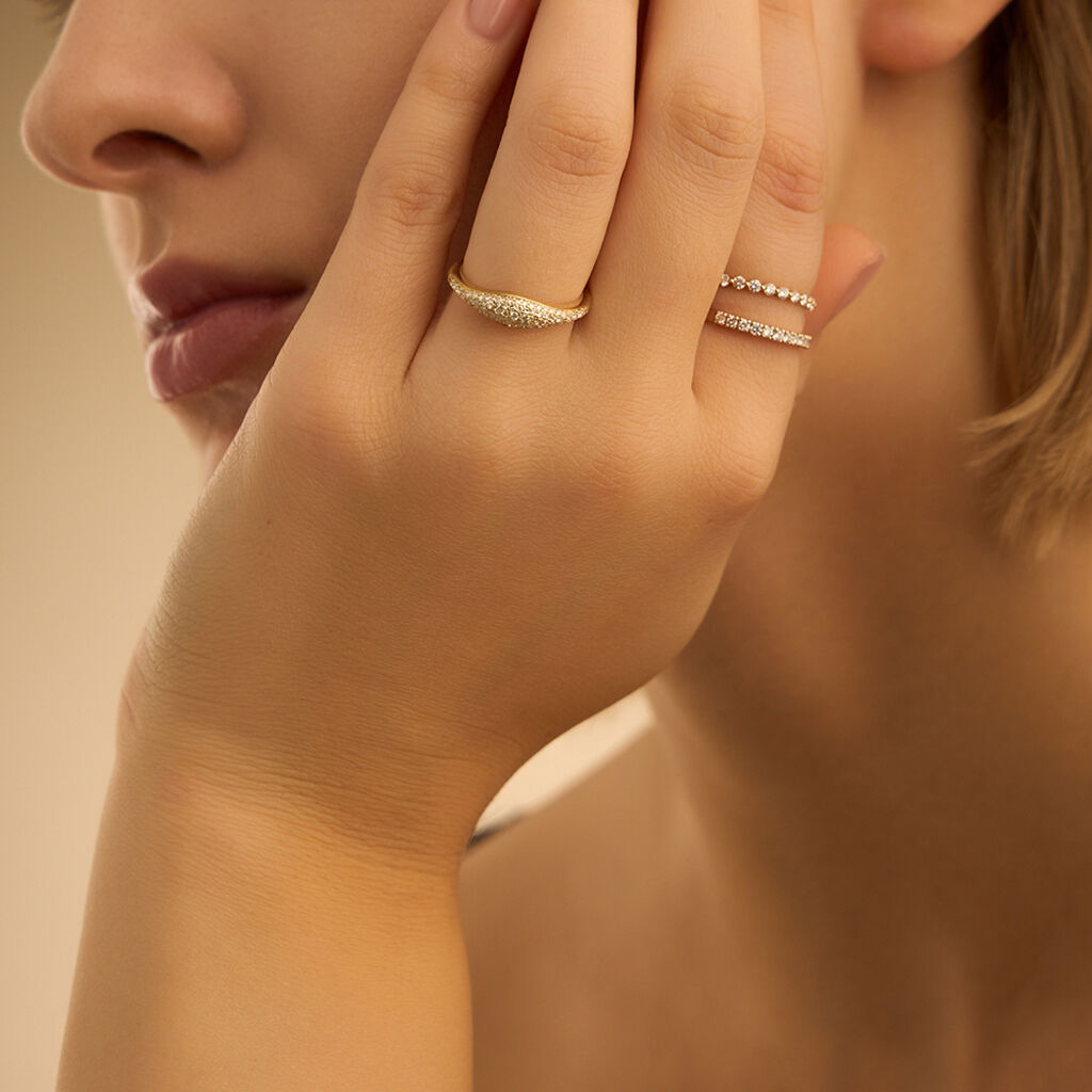 Anello Fascia Diamade Glam Oro Giallo Diamante Lab-Grown - Anelli con Pietre Donna | Stroili