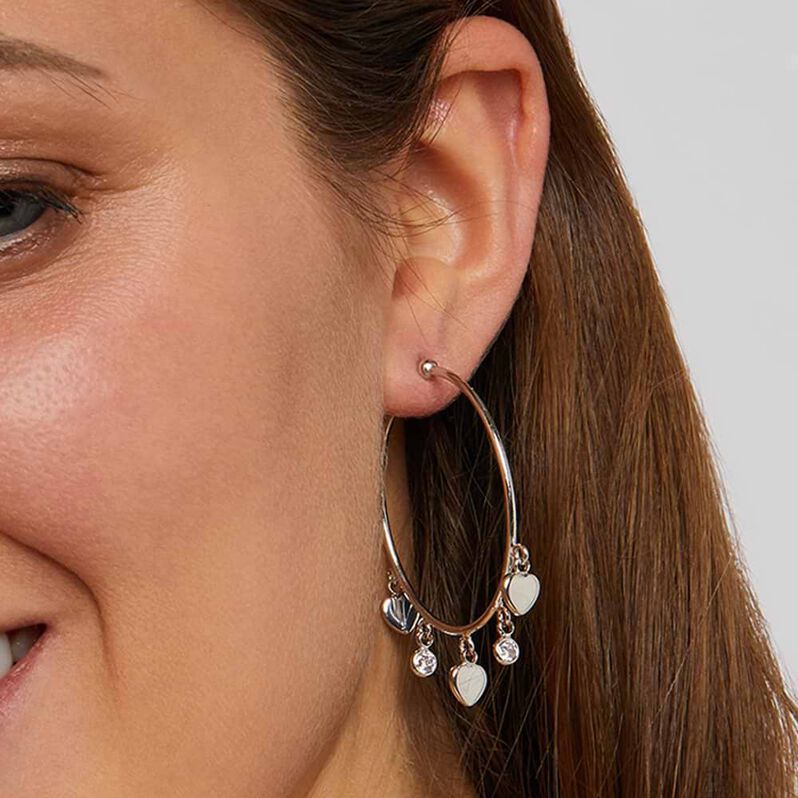 Orecchini A Cerchio Silver Collection Argento Bianco Cubic Zirconia - Orecchini a Cerchio Donna | Stroili