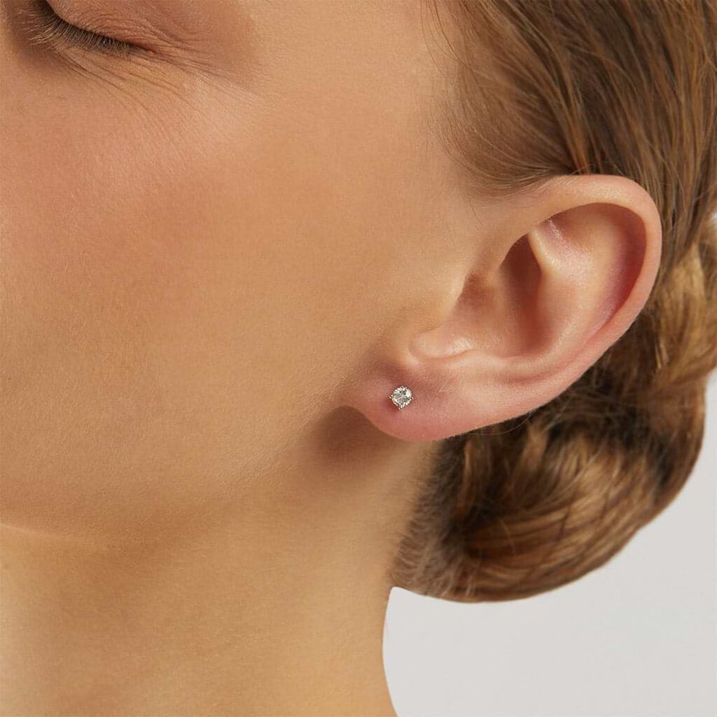 Orecchini Lobo Punto Luce Firmamenti Oro Bianco Diamante - Orecchini a Lobo Donna | Stroili