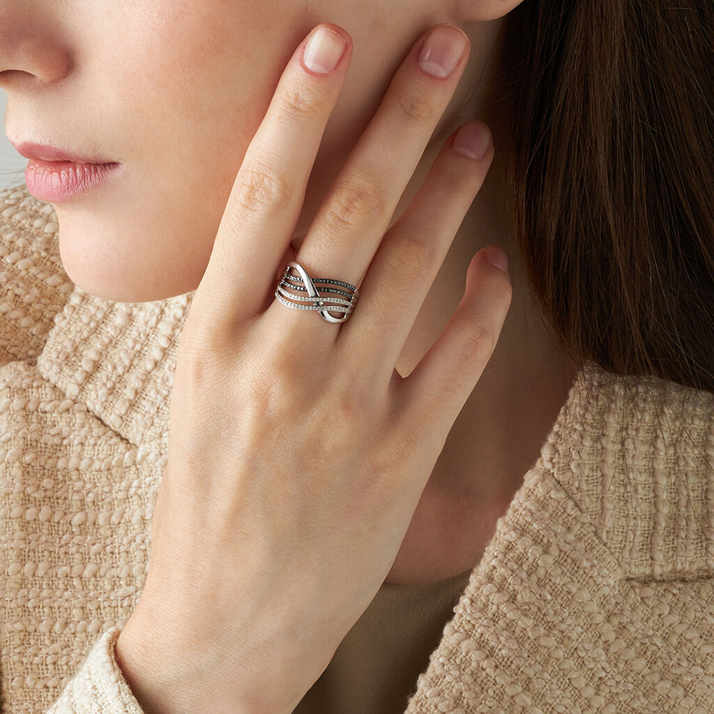 Anello Aperto A Onda In Argento 925 – Minimalista, Linee Eleganti, Donna, Festa