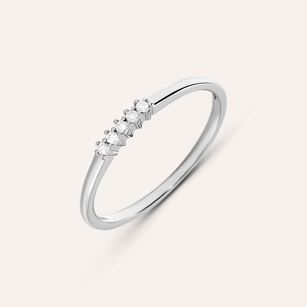 Anello Riviere Grace Oro Bianco Diamante