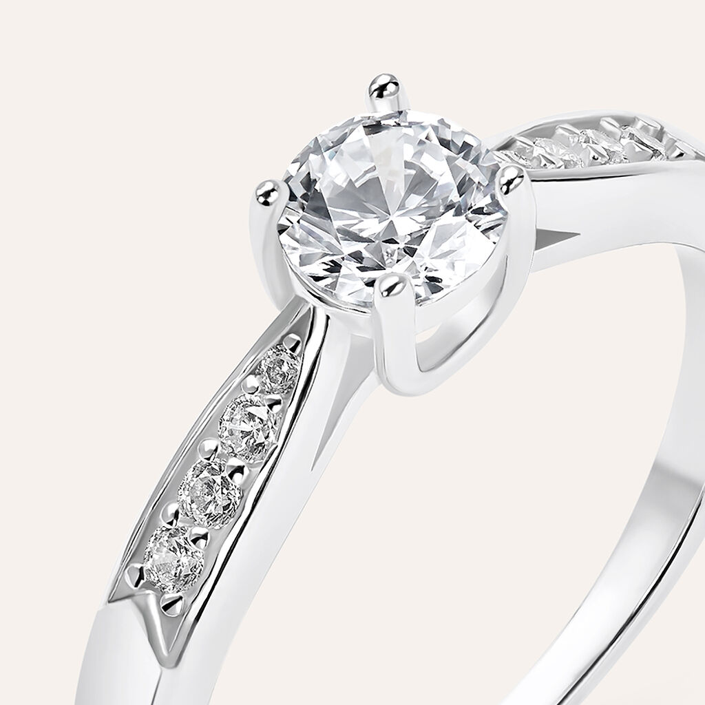Anello Solitario Silver Elegance Argento Rodiato Cubic Zirconia - Anelli con Pietre Donna | Stroili