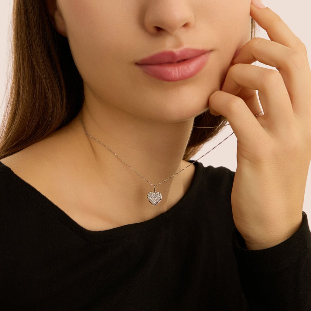 Pendente Poème Oro Bianco Cubic Zirconia - Ciondoli Donna | Stroili