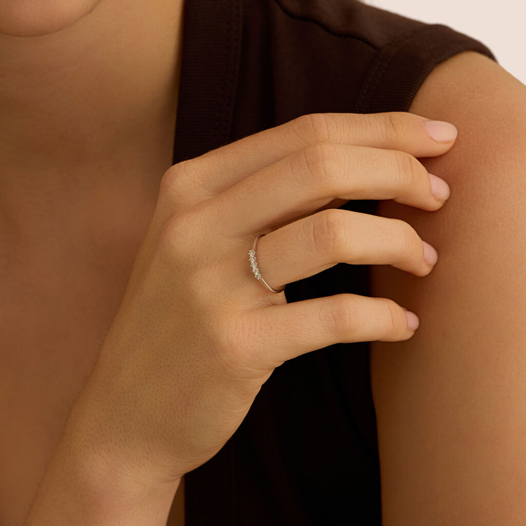 Anello Riviere Grace Oro Bianco Diamante