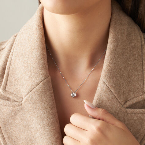 Collana Punto Luce Diamade Oro Bianco Diamante Lab-Grown - Collane Punto Luce Donna | Stroili