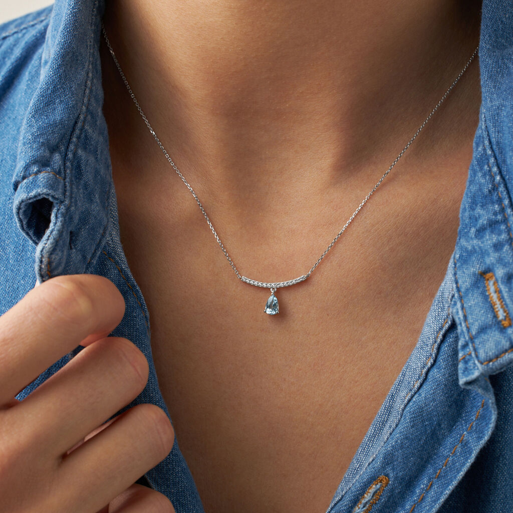 Collana Amélie Oro Bianco Topazio Cubic Zirconia - Collane Donna | Stroili