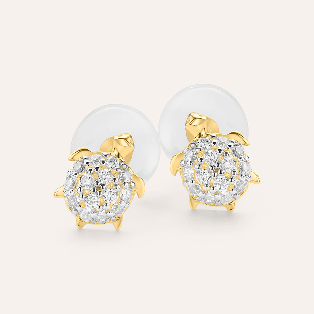 Orecchini Lobo Bon Ton Oro Giallo Cubic Zirconia