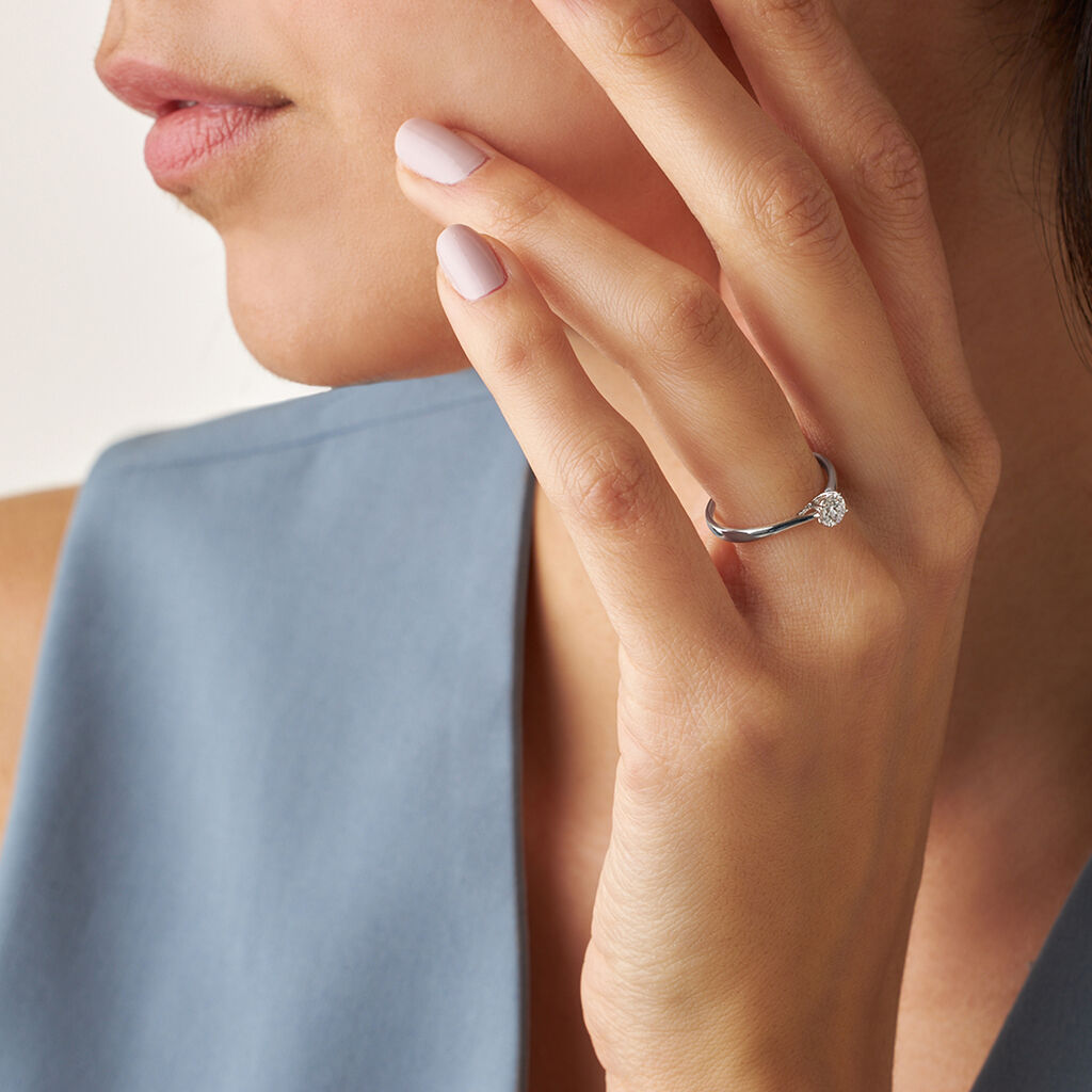 Anello Solitario Diamade Oro Bianco Diamante Lab-Grown - Anelli con Pietre Donna | Stroili