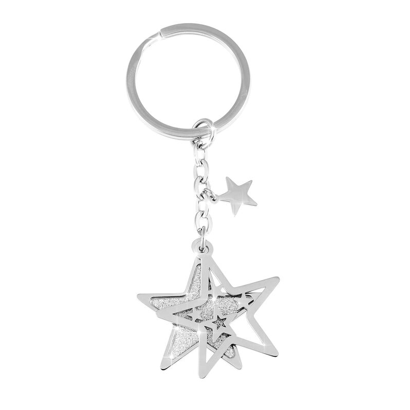 Portachiavi stella in acciaio e lurex - Portachiavi Donna | Stroili