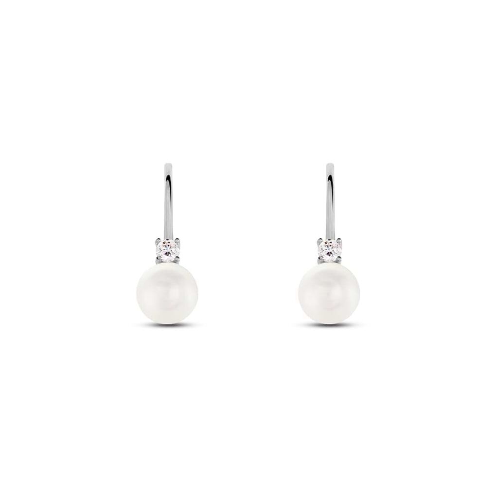Orecchini Pendenti Gabrielle Oro Bianco Perla D'Acqua Dolce Cubic Zirconia - Orecchini Pendenti Donna | Stroili