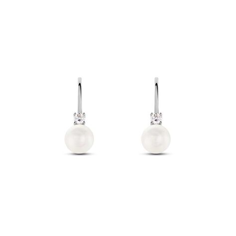 Orecchini Pendenti Gabrielle Oro Bianco Perla D'Acqua Dolce Cubic Zirconia - Orecchini Pendenti Donna | Stroili