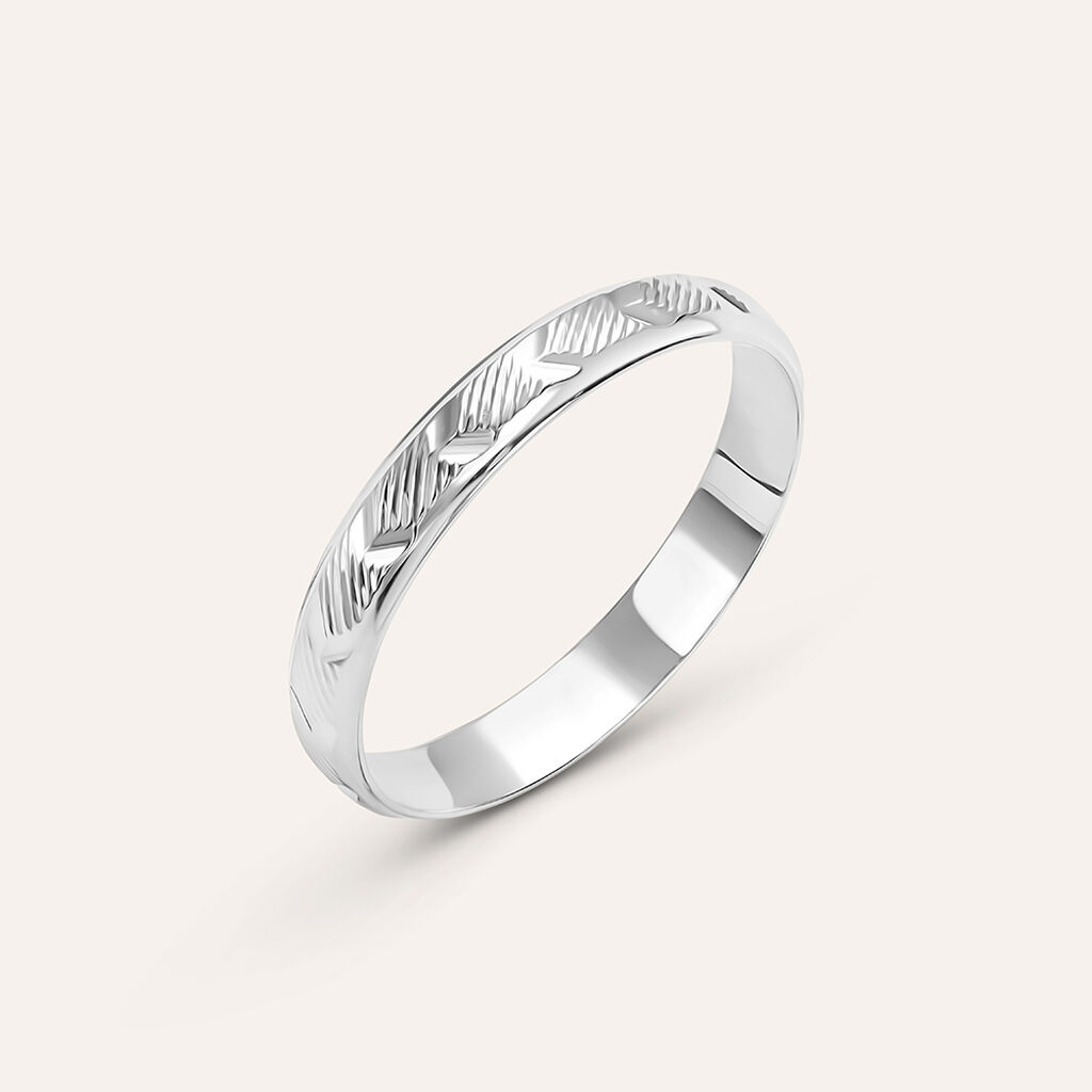 Fede Classica Diamantata 3 mm Oro Bianco - Anelli con Incisione Donna | Stroili