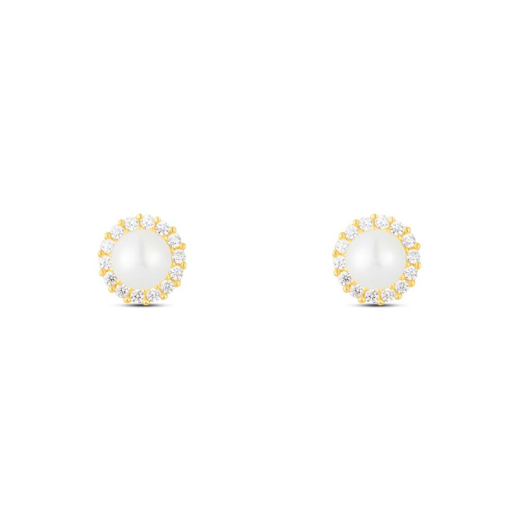 Orecchini Lobo Bon Ton Oro Giallo Perla D'Acqua Dolce Cubic Zirconia - Orecchini a Lobo Donna | Stroili