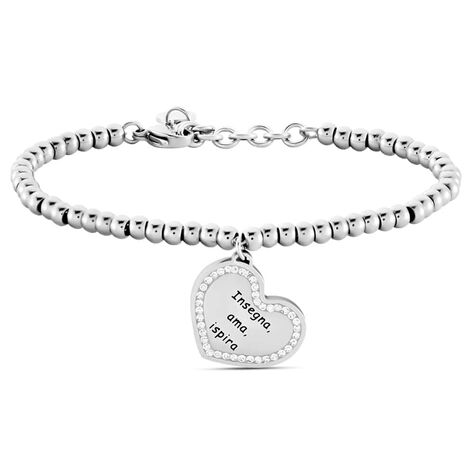 Bracciale Lady Message Acciaio Cristallo - Bracciali con Incisione Donna | Stroili