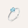 Anello Solitario Amélie Oro Bianco Topazio Cubic Zirconia