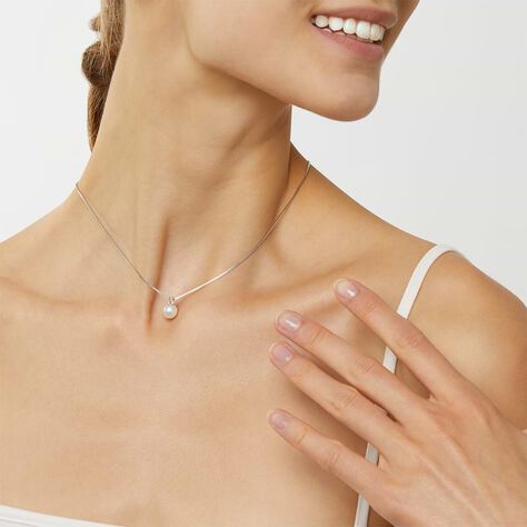 Collana Silver Pearls Argento Rodiato Perla sintentica Cubic Zirconia - Collane Donna | Stroili