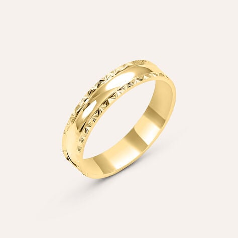 Fede Classica Diamantata 4 mm Oro Giallo - Anelli con Incisione Donna | Stroili
