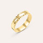 Fede Classica Diamantata 4 mm Oro Giallo