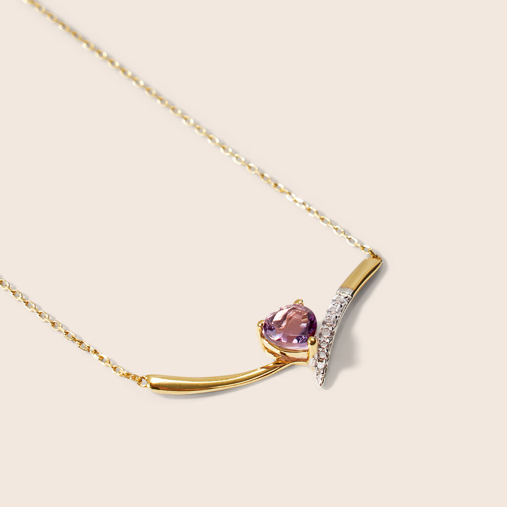 Collana Amélie Oro Giallo Ametista Cubic Zirconia - Collane Donna | Stroili