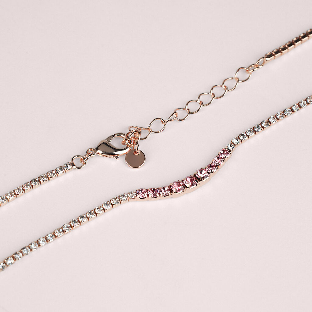 Collana Tennis Romantic Shine Metallo Rosa Cristallo - Collane Tennis Donna | Stroili