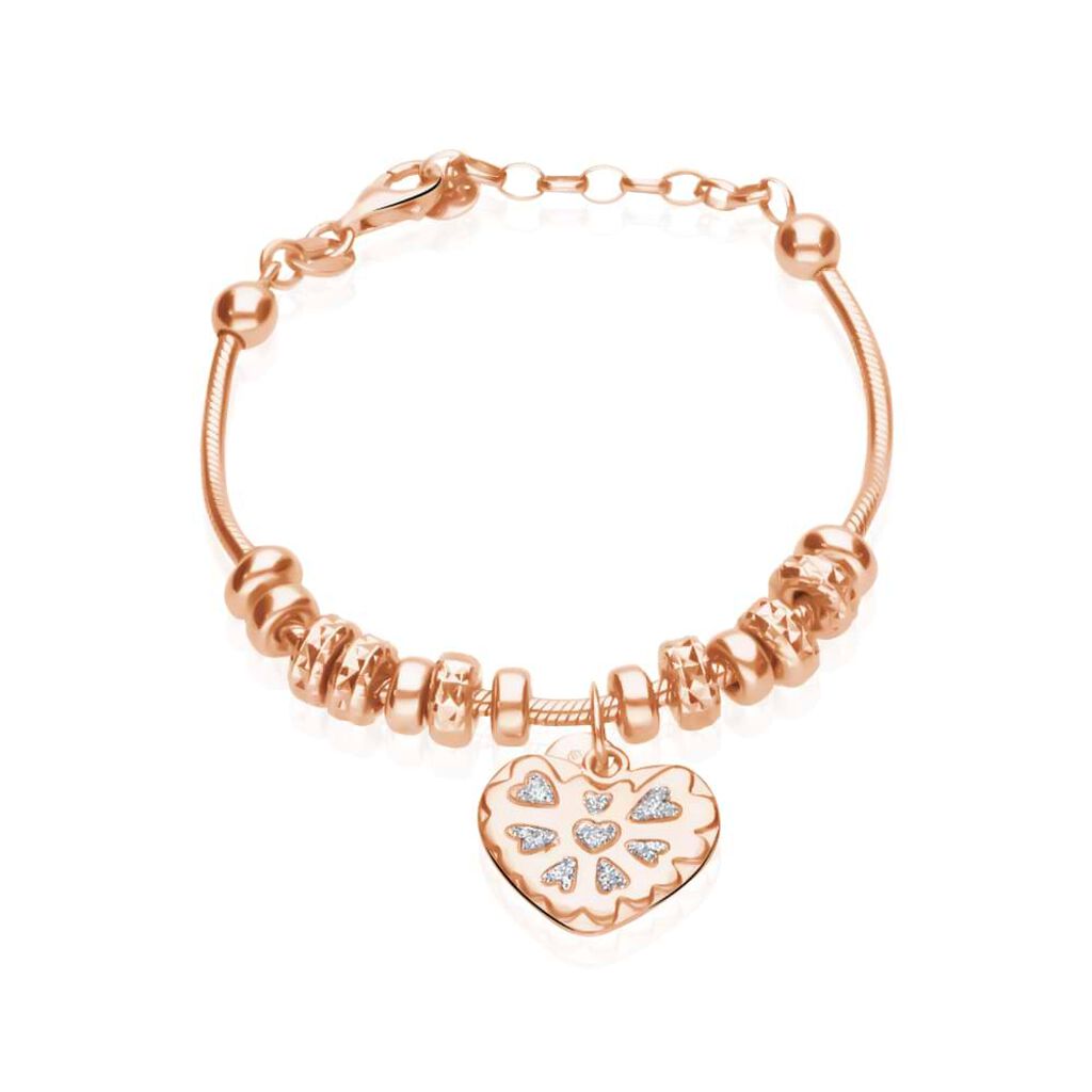 Charm in argento rodiato e glitter