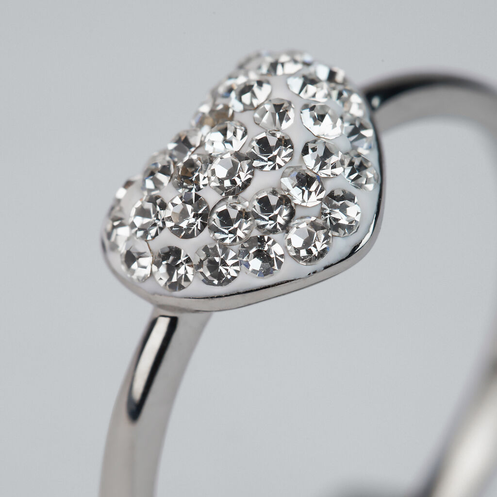 Anello Fantasia Aura Acciaio Cristallo