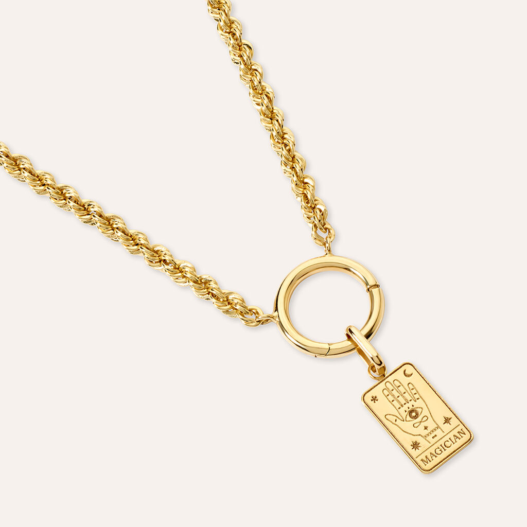 Pendente Tarocchi Carta Della Magia Po&egrave;me Oro Giallo