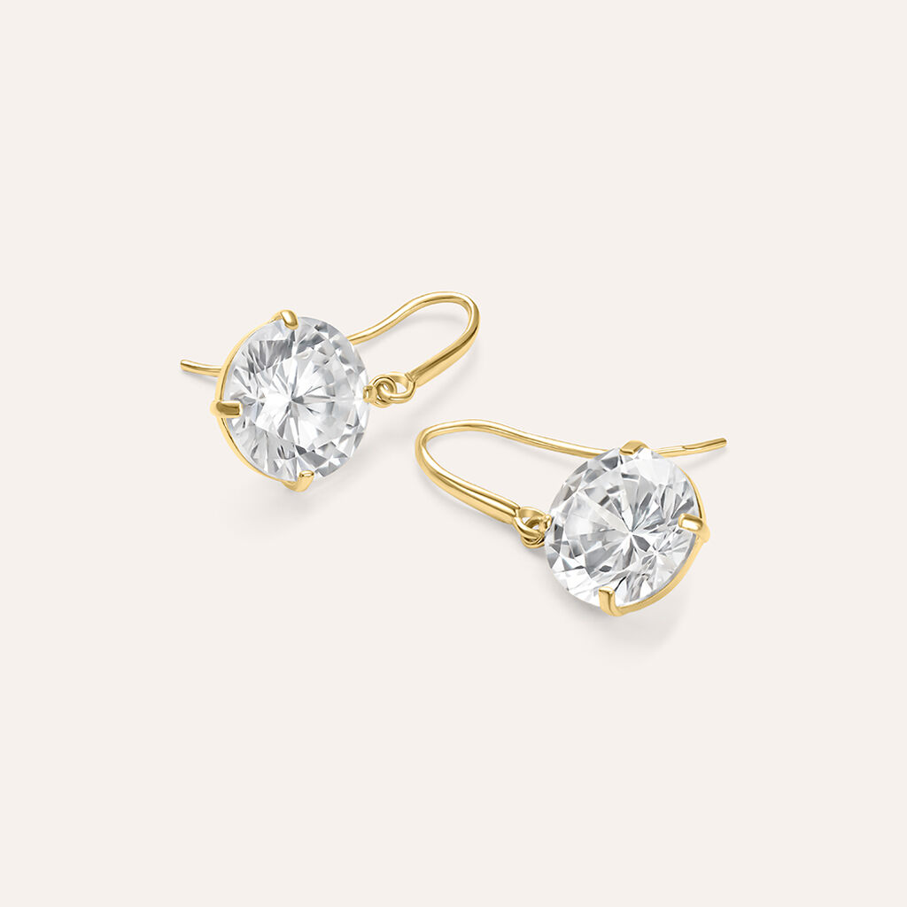 Orecchini Lobo Punto Luce Claire Oro Giallo Cubic Zirconia