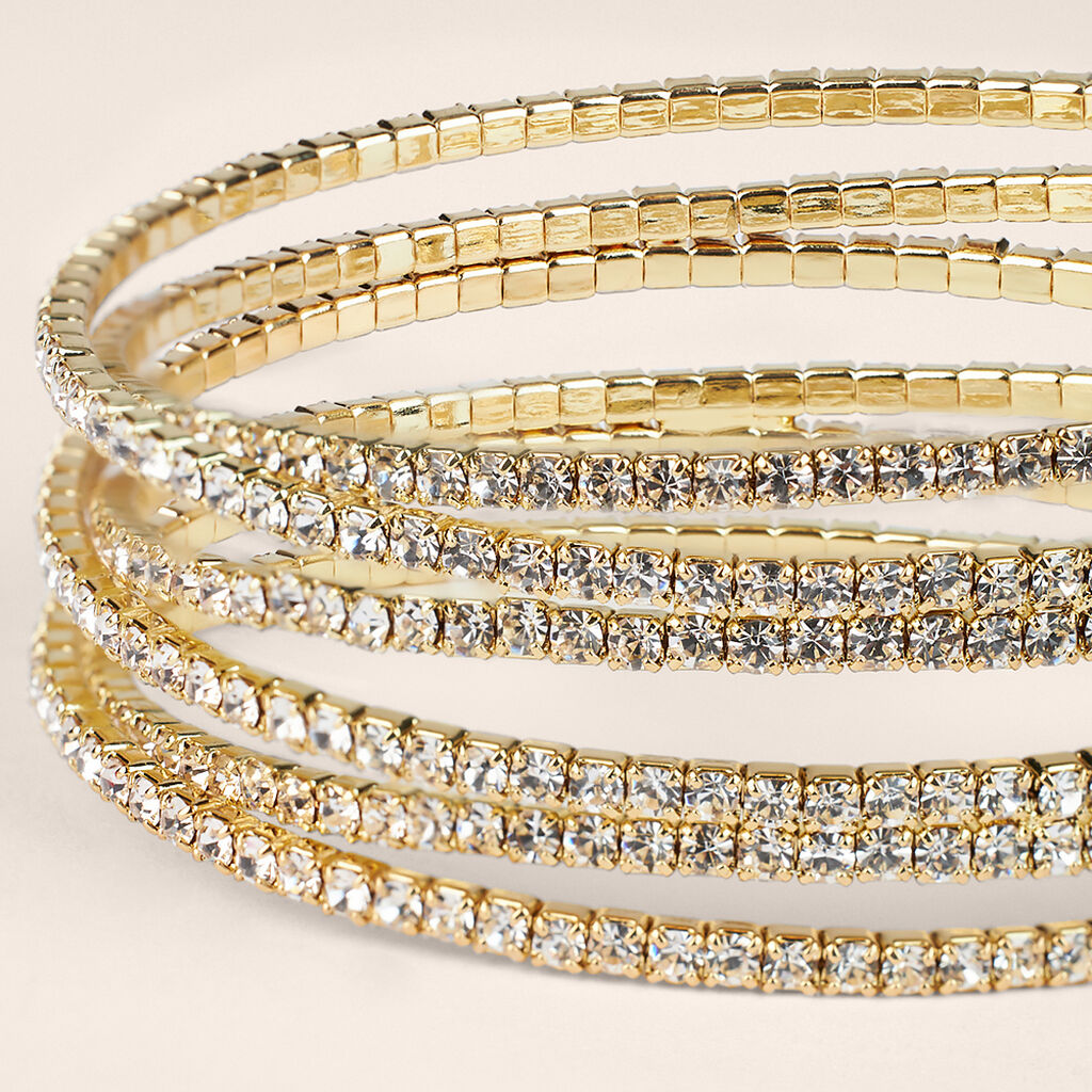 Bangle Romantic Shine Metallo Dorato Cristallo