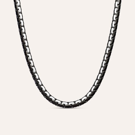 Catena Man Code Acciaio Bicolore Bianco / Nero - Collane Catena Uomo | Stroili