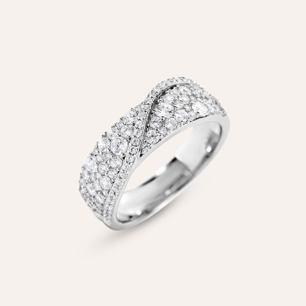 Anello Fascia Silver Shine Argento Rodiato Cubic Zirconia