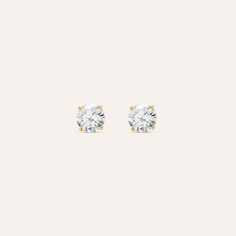 Orecchini Lobo Punto Luce Claire Oro Giallo Cubic Zirconia - Orecchini a Lobo Donna | Stroili
