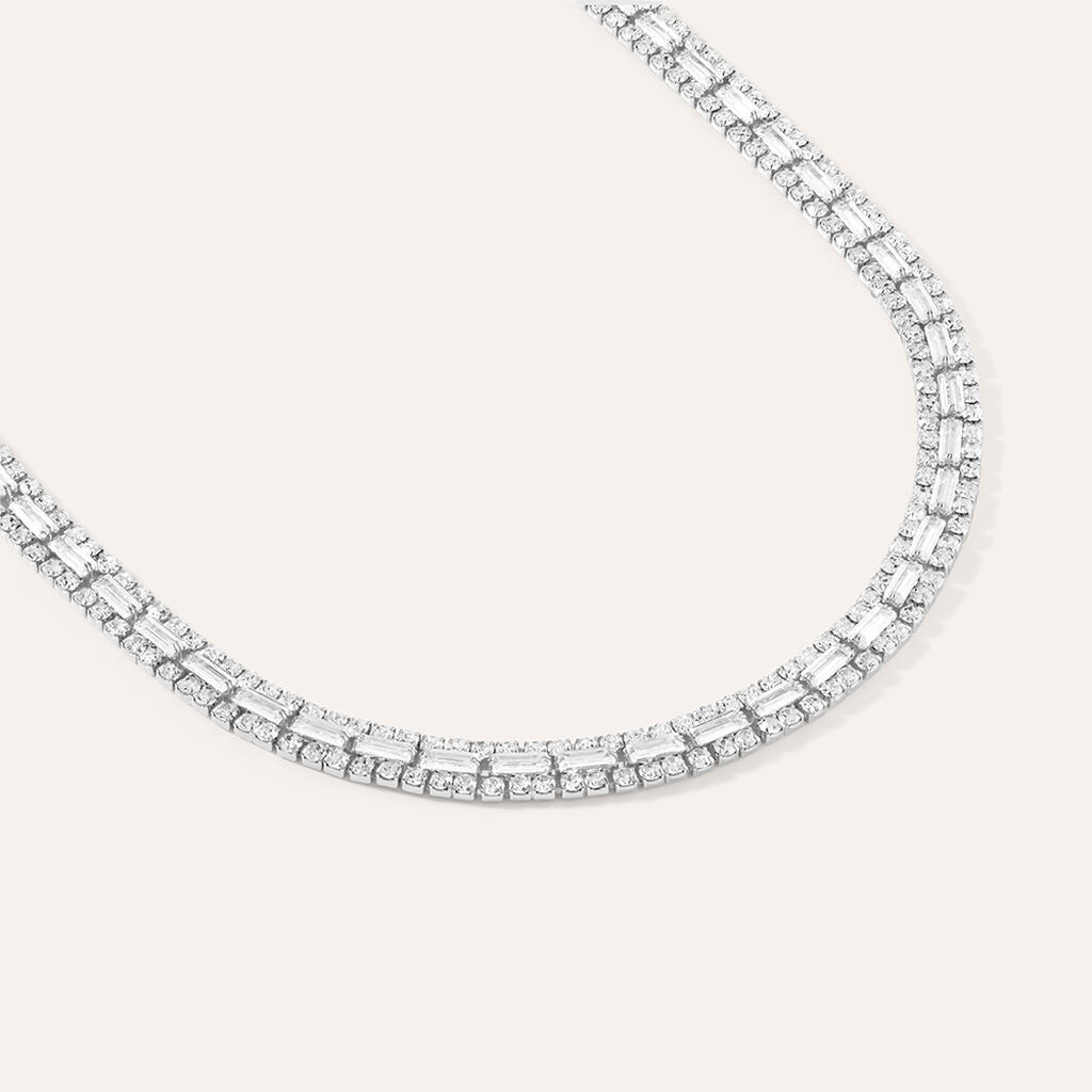 Collana Tennis Romantic Shine Metallo Cristallo