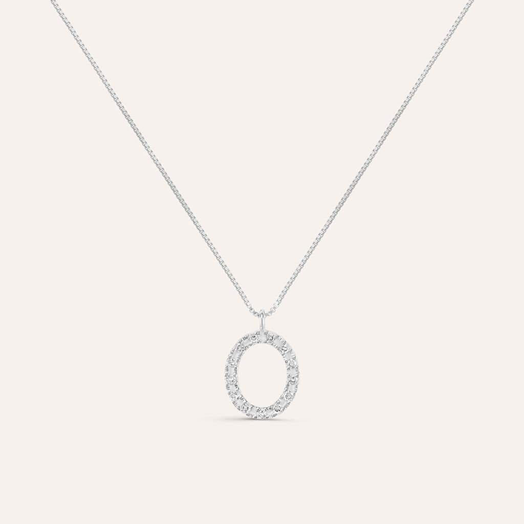 Collana Diamond Letters Oro Bianco Diamante