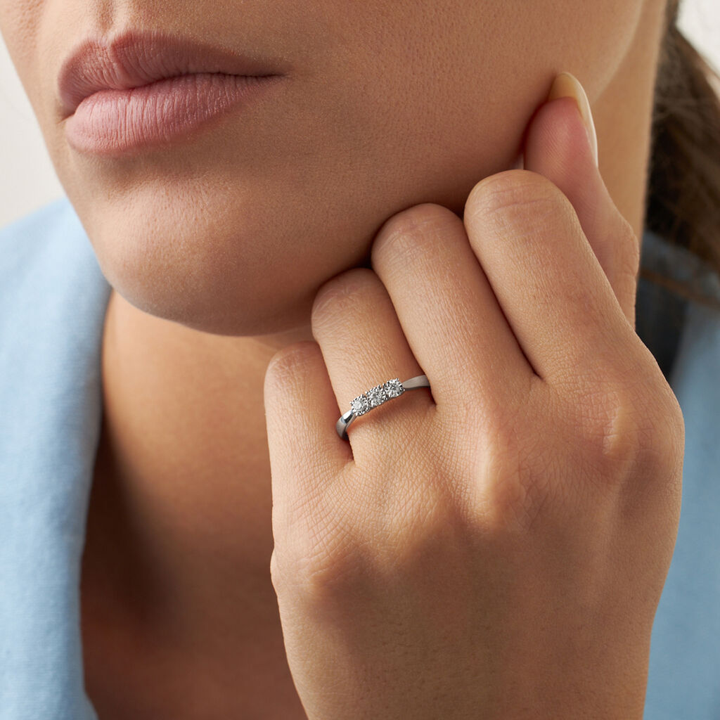 Anello Trilogy Diamotion Oro Bianco Diamante - Anelli con Pietre Donna | Stroili