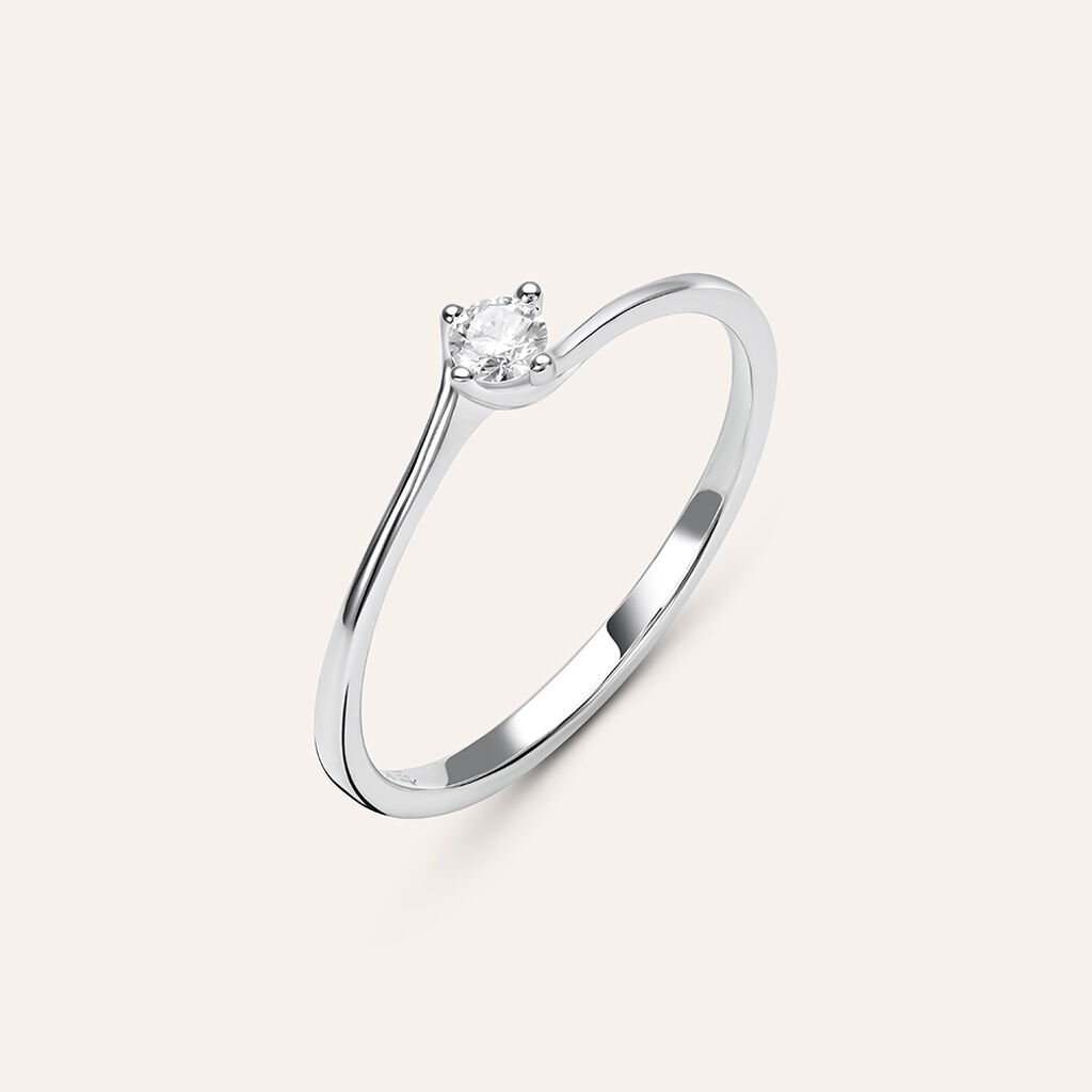 Anello Solitario Firmamenti Oro Bianco Diamante