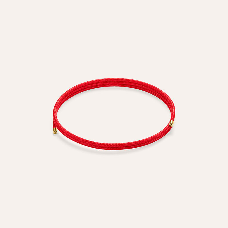 Choker Magnetico Cordino Rosso e Acciaio Dorato - Catenina Unisex | Stroili