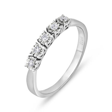 Anello Riviere Diamotion Oro Bianco Diamante