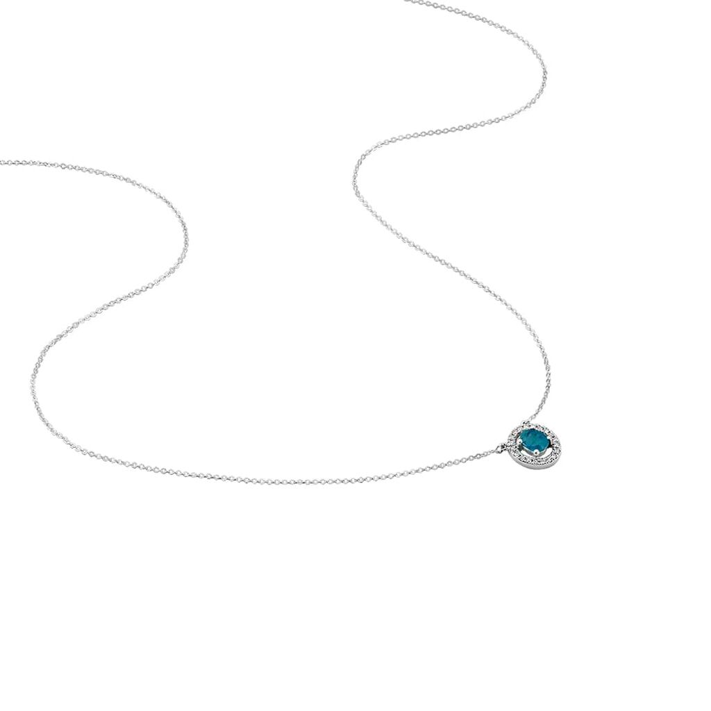 Collana Punto Luce Elizabeth Crown Oro Bianco Zaffiro Diamante - Collane Punto Luce Donna | Stroili