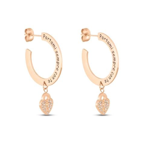 Orecchini A Cerchio Sunrise Acciaio Rosa Cristallo - Orecchini a Cerchio Donna | Stroili