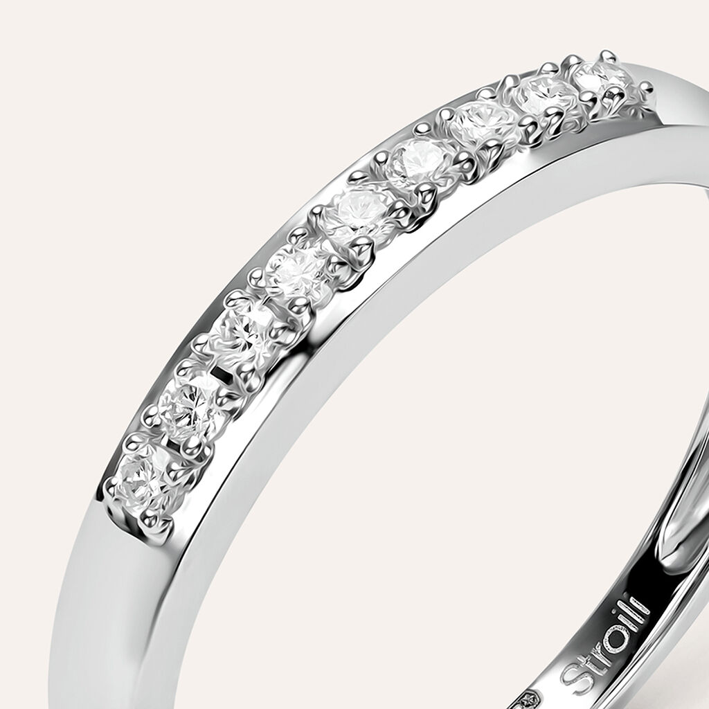 Anello Riviere Firmamenti Oro Bianco Diamante