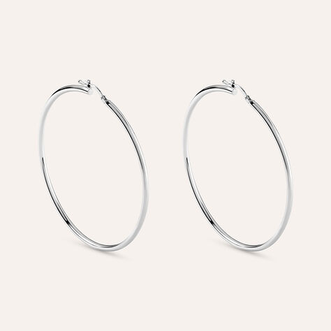 Orecchini A Cerchio Toujours Oro Bianco - Orecchini a Cerchio Donna | Stroili
