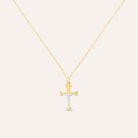 Collana Cristo Holy Oro Bicolore Giallo / Bianco - Collane Unisex | Stroili