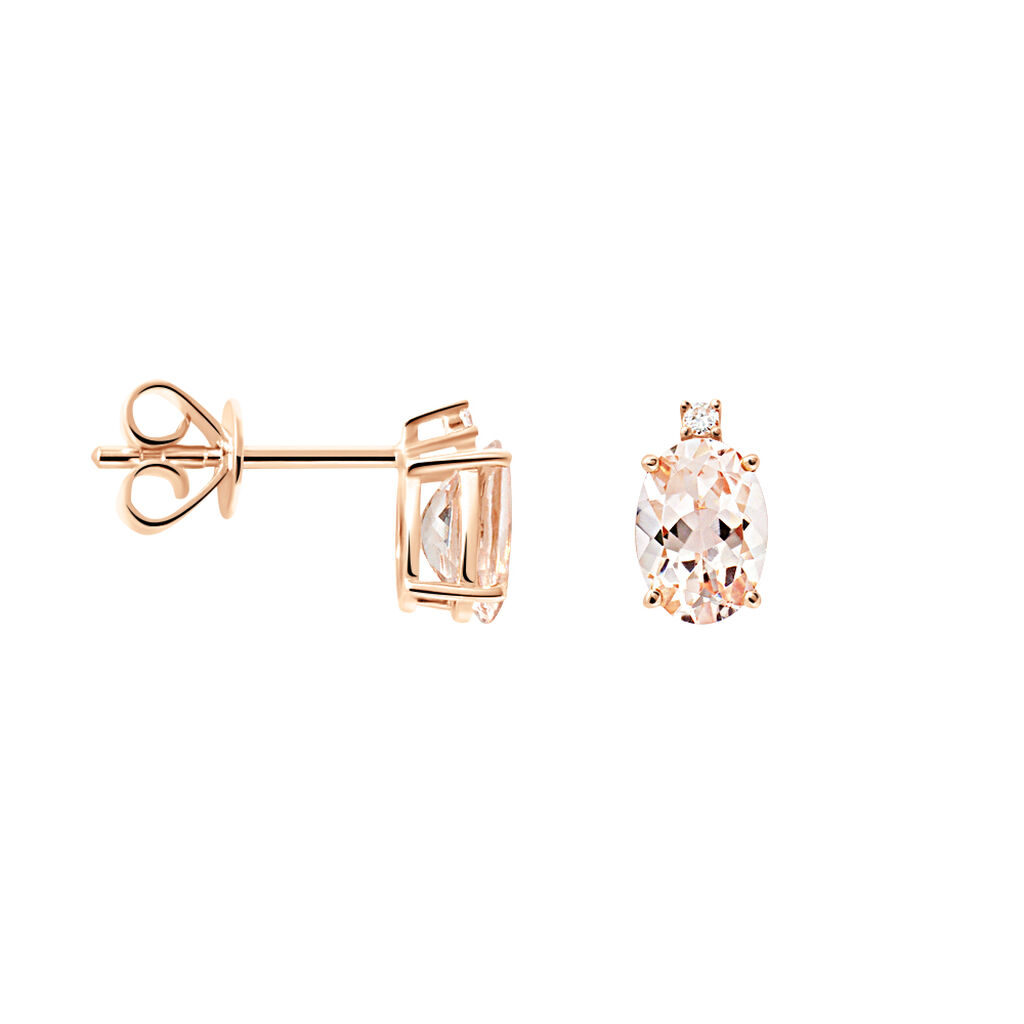 Orecchini Lobo Punto Luce Jasmine Oro Rosa Morganite Diamante - Orecchini a Lobo Donna | Stroili