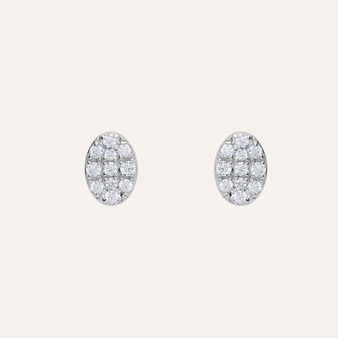 Orecchini Lobo Bon Ton Oro Bianco Cubic Zirconia - Orecchini a Lobo Donna | Stroili