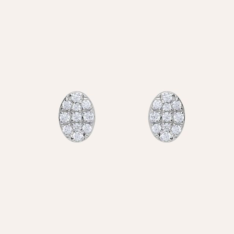 Orecchini Lobo Bon Ton Oro Bianco Cubic Zirconia - Orecchini a Lobo Donna | Stroili